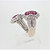 18K White Gold Invisible Set Ruby Heart Diamond Accent Wrap Ring Size 6.5