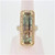 14K White Gold Rectangular Bi-Color Tourmaline Yellow and White Diamond Accents Fashion Ring Sz 7