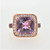 Effy 14K Rose Gold Checkerboard Amethyst Ruby Diamond Accented Band Fashion Ring Size 6