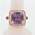 Effy 14K Rose Gold Checkerboard Amethyst Ruby Diamond Accented Band Fashion Ring Size 6
