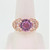 18K Rose Gold Hot Pink AAA Kunzite Pave Diamond Accented Fashion Ring Sz 7