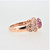 18K Rose Gold Hot Pink AAA Kunzite Pave Diamond Accented Fashion Ring Sz 7
