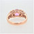 18K Rose Gold Hot Pink AAA Kunzite Pave Diamond Accented Fashion Ring Sz 7