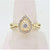10K Y Gold Round Diamond Pear Shaped Halo Twisted Band Engagement Wedding Set Ring Sz 9