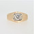 14K Yellow Gold Brushed Side Detail APP .60ct Round Diamond Mens Wedding Band Ring Sz 10