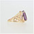 10K Yellow Gold Open Woven Side Design Oval Amethyst Fashion Ring Size 9