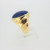 Retro 18k Yellow Gold Lapis with Natural Pyrite Matrix Men's Pinky Ring Size 7