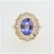14K Y Gold Oval Faceted Tanzanite Diamond Accented Vintage Inspired Fashion Ring Size 5