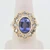 14K Y Gold Oval Faceted Tanzanite Diamond Accented Vintage Inspired Fashion Ring Size 5