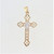 14K Yellow Gold Open Work Cross Hatch APP .50ct Marquise Diamond Cross Pendant