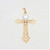 14K Yellow Gold Open Work Cross Hatch APP .50ct Marquise Diamond Cross Pendant