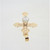 14K Yellow Gold Open Work Cross Hatch APP .50ct Marquise Diamond Cross Pendant