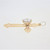 14K Yellow Gold Open Work Cross Hatch APP .50ct Marquise Diamond Cross Pendant