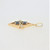 14K Yellow Gold Contemporary Oval Sapphire Diamond Chip Accented Pendant