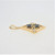 14K Yellow Gold Contemporary Oval Sapphire Diamond Chip Accented Pendant