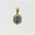 14K Yellow Gold Oval Sapphire Diamond Accented Pendant