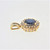 14K Yellow Gold Oval Sapphire Diamond Accented Pendant