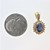 14K Yellow Gold Oval Sapphire Diamond Accented Pendant