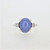 14K White Gold Oval Created Star Sapphire Diamond Chip Accents Fashion Ring Size 5.5