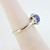 14K White Gold Oval Created Star Sapphire Diamond Chip Accents Fashion Ring Size 5.5