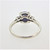 14K White Gold Oval Created Star Sapphire Diamond Chip Accents Fashion Ring Size 5.5