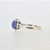 14K White Gold Oval Created Star Sapphire Diamond Chip Accents Fashion Ring Size 5.5