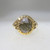 10K Yellow Gold Floral Detailing Oval Labradorite Fashion Ring Size 6.25