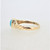 14K Yellow Gold Braided Band Detailing Turquoise Colored Stone Fashion Ring Size 9