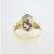 10K Yellow Gold Nugget Side Detail Oval Cabochon Moss Agate Fashion Ring Size 6.75