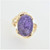 10K Yellow Gold Twisted Wrap Design Oval Cabochon Purple Agate Fashion Ring Sz 7