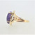 10K Yellow Gold Twisted Wrap Design Oval Cabochon Purple Agate Fashion Ring Sz 7