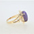 10K Yellow Gold Twisted Wrap Design Oval Cabochon Purple Agate Fashion Ring Sz 7