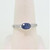 14K White Gold Oval Blue Sapphire Diamond Accented Band Fashion Ring Size 7.5