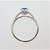 14K White Gold Oval Blue Sapphire Diamond Accented Band Fashion Ring Size 7.5