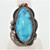 Sterling Silver Native Turquoise Leaf Size 7 Ring