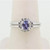 10K W Gold Oval Tanzanite Diamond Halo Cluster Reversible Ring Size 7
