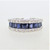 14K White Gold Princess Cut Sapphire Round Diamond Accented Anniversary Fashion Band Sz 6.5
