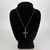 14K White Gold 3/8cttw Round Brilliant Diamond Accented Cross Pendant 18" Necklace