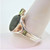 Sterling Silver Connemara Marble and Peridot Claddagh Ring Size 11