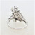 Vintage Platinum APP 1.15ct European Cut Round Diamond Swirl Design Fashion Ring Sz 4