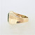 10K Yellow Gold Brushed Side Detail Green Peridot Unisex Fashion Ring Size 10