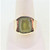10K Yellow Gold Brushed Side Detail Green Peridot Unisex Fashion Ring Size 10