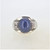 14K W Gold Created Star Sapphire Diamond Accented Unisex Ring Size 10