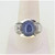 14K W Gold Created Star Sapphire Diamond Accented Unisex Ring Size 10