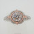 14k White & Rose Gold .82ct Round Brilliant Diamond Engagement Ring Size 6 1/2