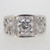 14k White Gold .89ct Diamond Floral Cutout Pattern Fashion Ring Size 6 3/4