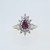 14K White Gold APP .75ct Pear Shaped Ruby Diamond Halo Starburst Fashion Ring