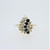 14K Yellow Gold APP 1/4cttw Diamond Sapphire Pear Shaped Cluster Fashion Ring Size 5.25