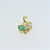 18K Yellow Gold Oval Emerald APP 1/10cttw Diamond Accented Pendant