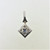 18K White Gold APP .50ct Princess Cut Sapphire APP 1/4cttw Diamond Accented Pendant